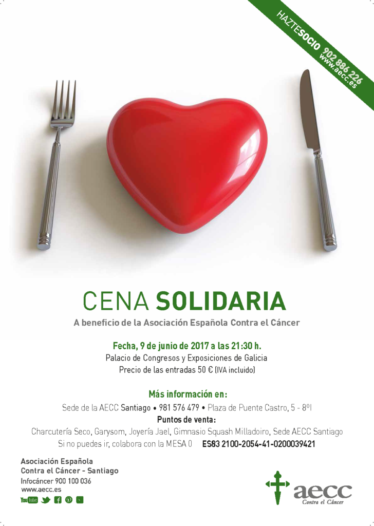 cartel cena solidaria aecc cáncer santiago